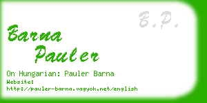 barna pauler business card